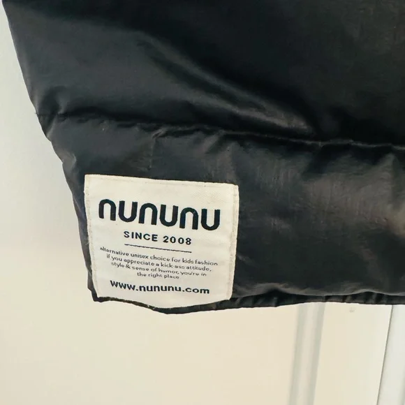 Nununu Kids The Biker Down Puffer Vest with Zipper Accents in Black